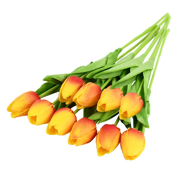 10PCS Tulip Artificial Flower Real Touch Artificial Bouquet Fake Flower for Wedding Decoration Flowers Home Garen Decor P
