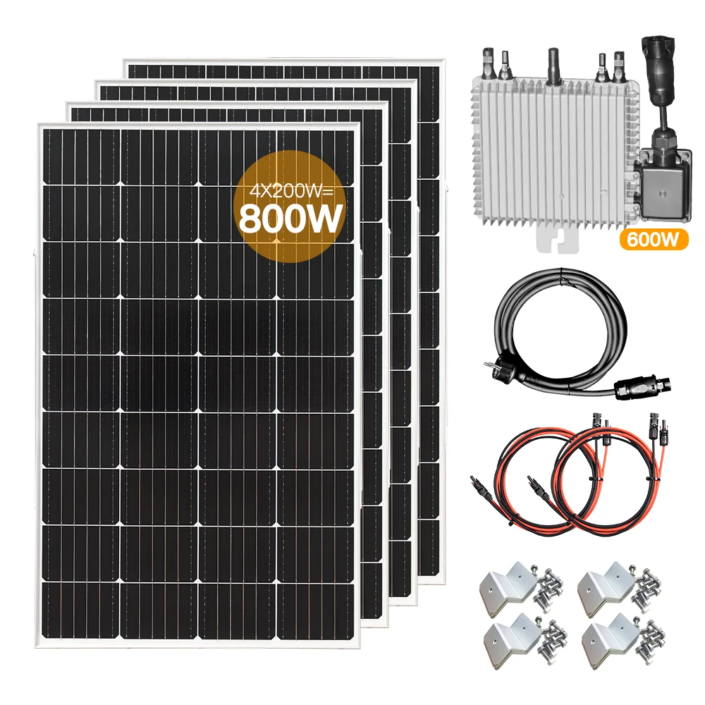 Boguang Kit Di Centrali Elettriche Per Balconi 800W Panles Solari Con Sistema Solare Impermeabile Deye 600W Inverter Per Kit Completo Domestico