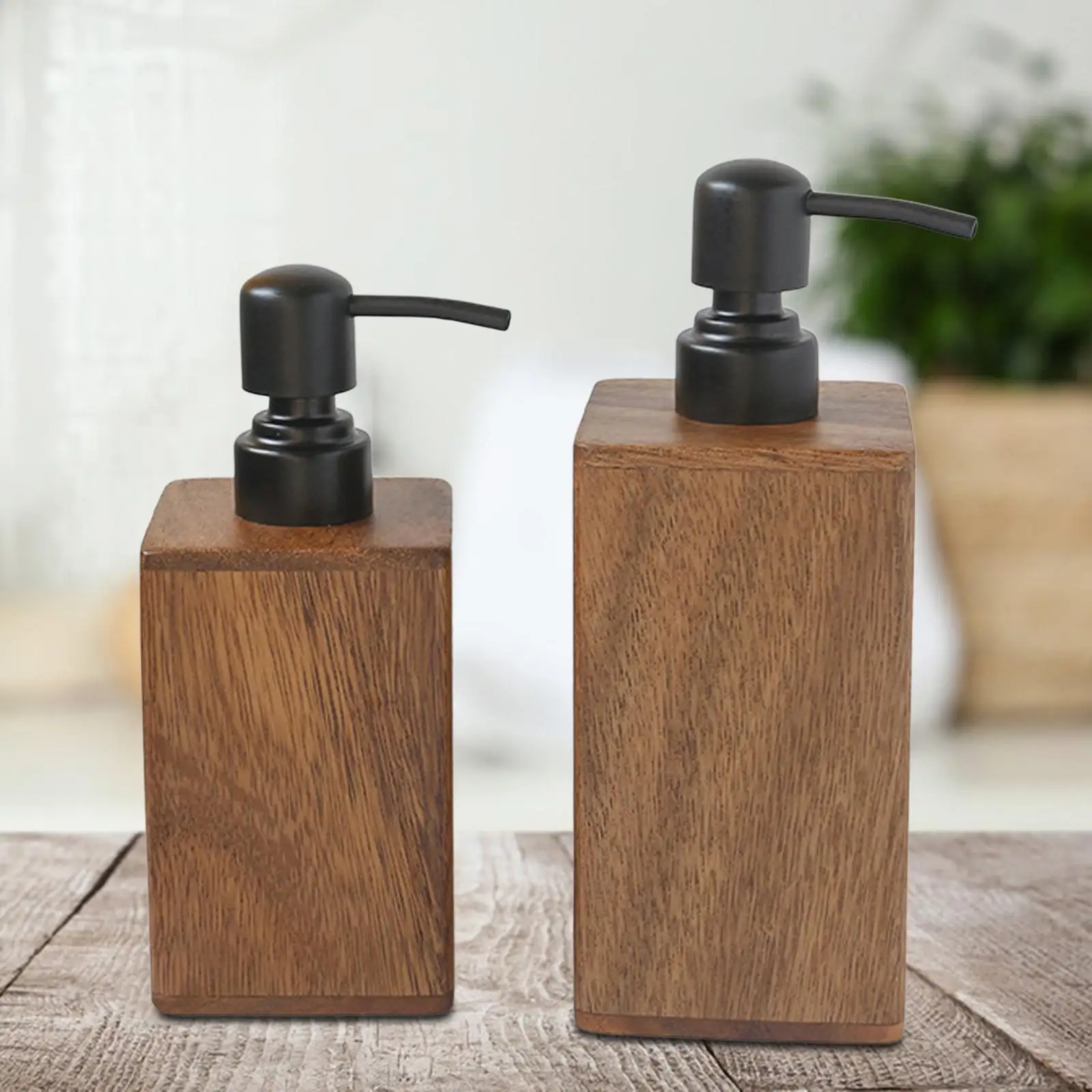 Dish Soap Pump Lotion Dispenser Empty Travel Home Practical for Shampoo Walnut Wood Countertop Soap Dispenser Pump Bottle