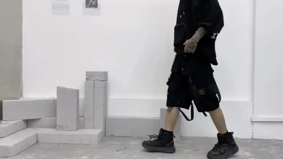 ORANDESIGNE Pantaloncini Cargo Uomo Estivi Techwear Con Coulisse E Tasche, Stile Harajuku