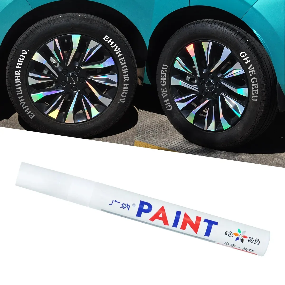Weiß Wasserdicht Autos Rad Reifen Fettige Markierung Stift Auto Gummi Reifen Farbe Stift Cd Metall Permanent Farbe Marker Graffiti Ausbesserung – Detail 4