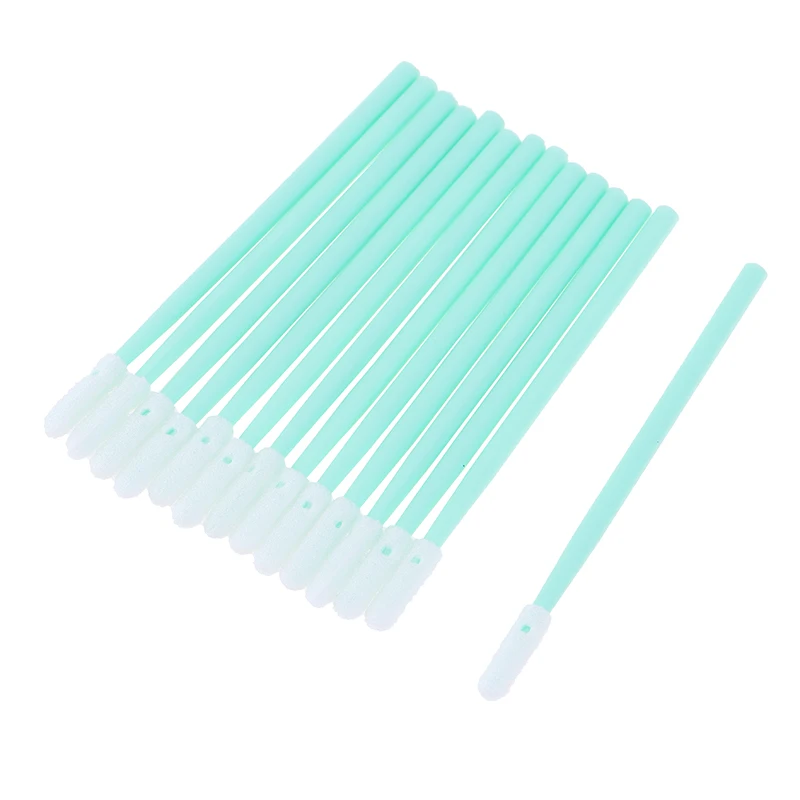 836D Industrial Dust-free Purification Cotton Swab Sponge Swab Green PP Handle Wipe Stick for Camera Lens 100Pcs cotton swabs disposable cotton swabs disposable sponge stick