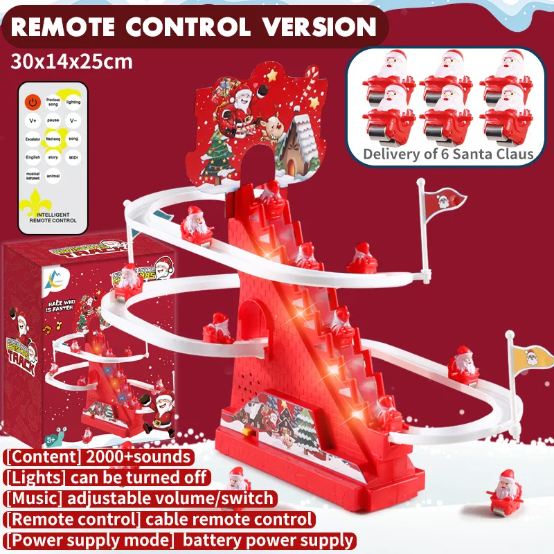 Electric Climbing Ladder Santa Claus Xmas Gift Ladder Climbing Santa for Christmas Party Shelf Bedroom Office