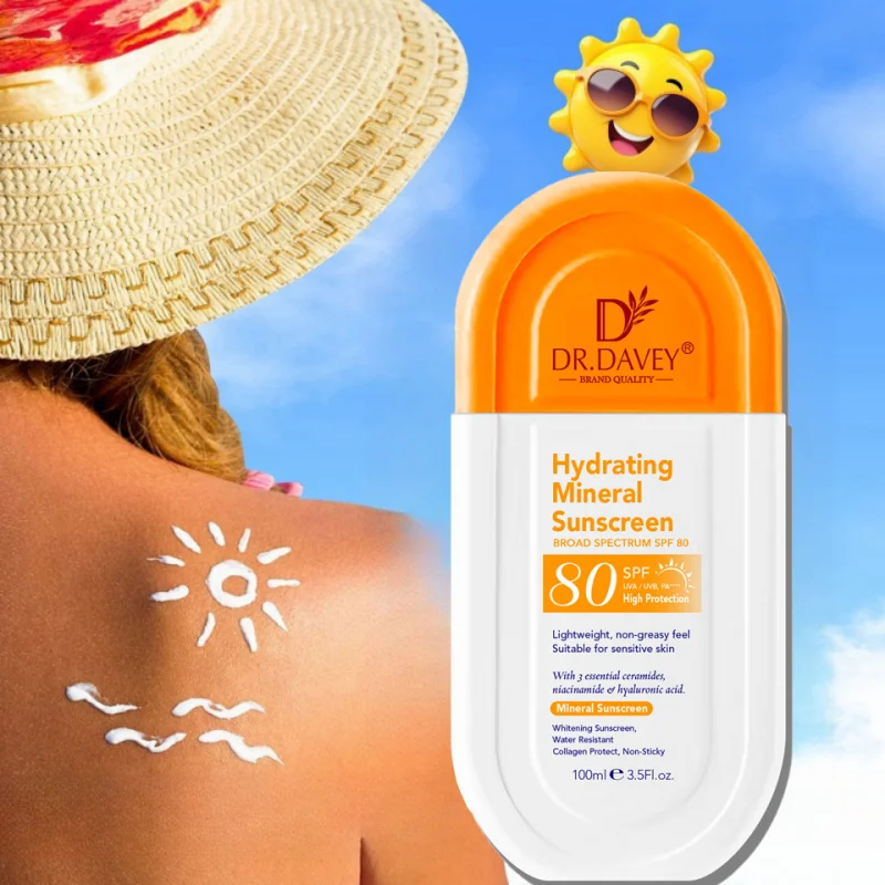 FACE & BODY SUNBLOCK Hydrating Mineral Sunscreen SPF80 Sunscreen Isolation UV Protection Refreshing Non-Greasy Full Body Suitabl