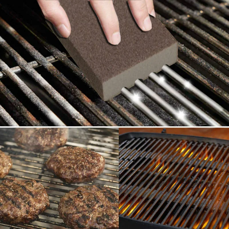 2pc BBQ Cleaning Brick Block Barbecue Cleaning Stone BBQ Racks Stains Grease Cleaner Tools Kitchen Decorates Gadgets