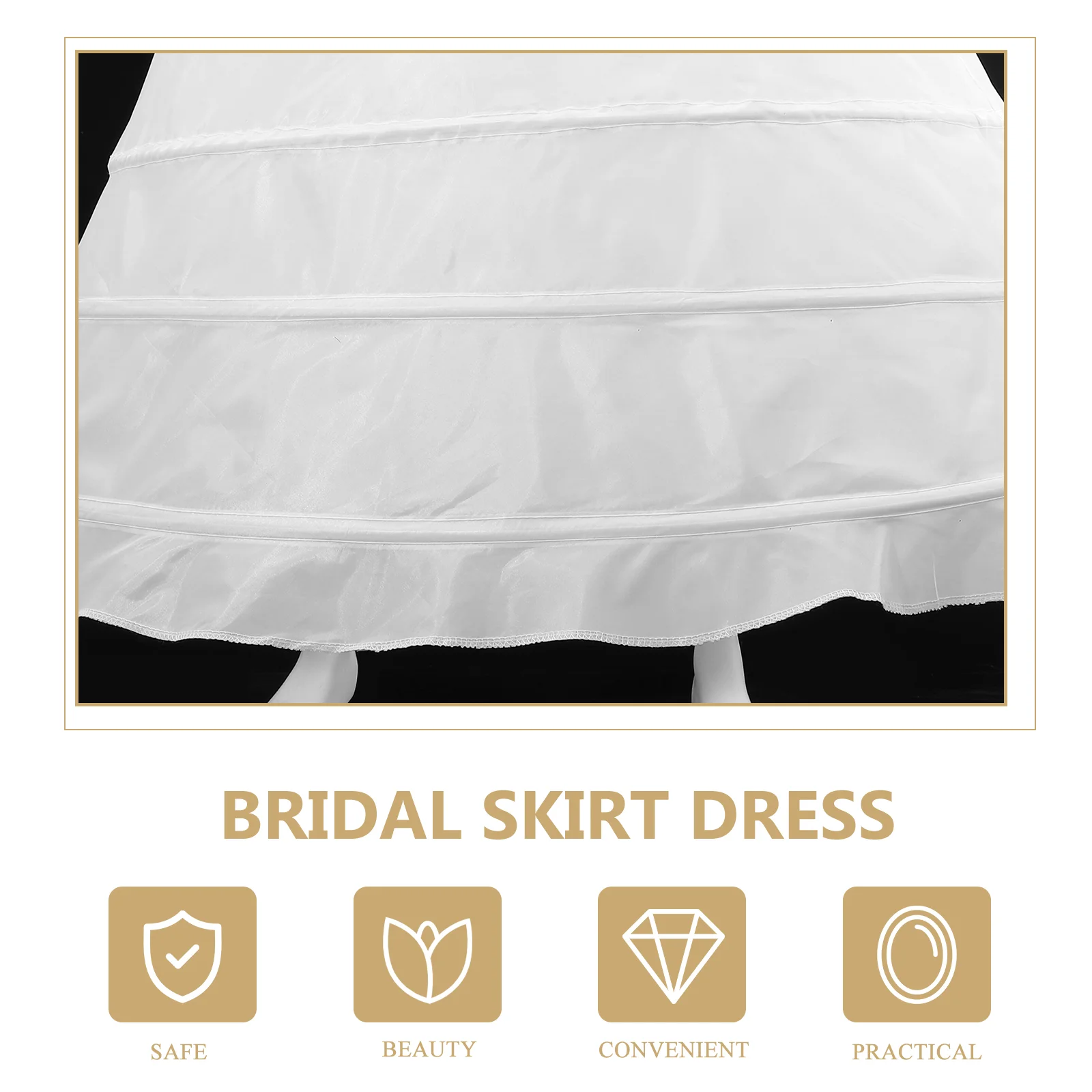 6 Single Puffy White Dress Wedding Crinoline Dresses Petticoat Bottom Skirt Bride Formal