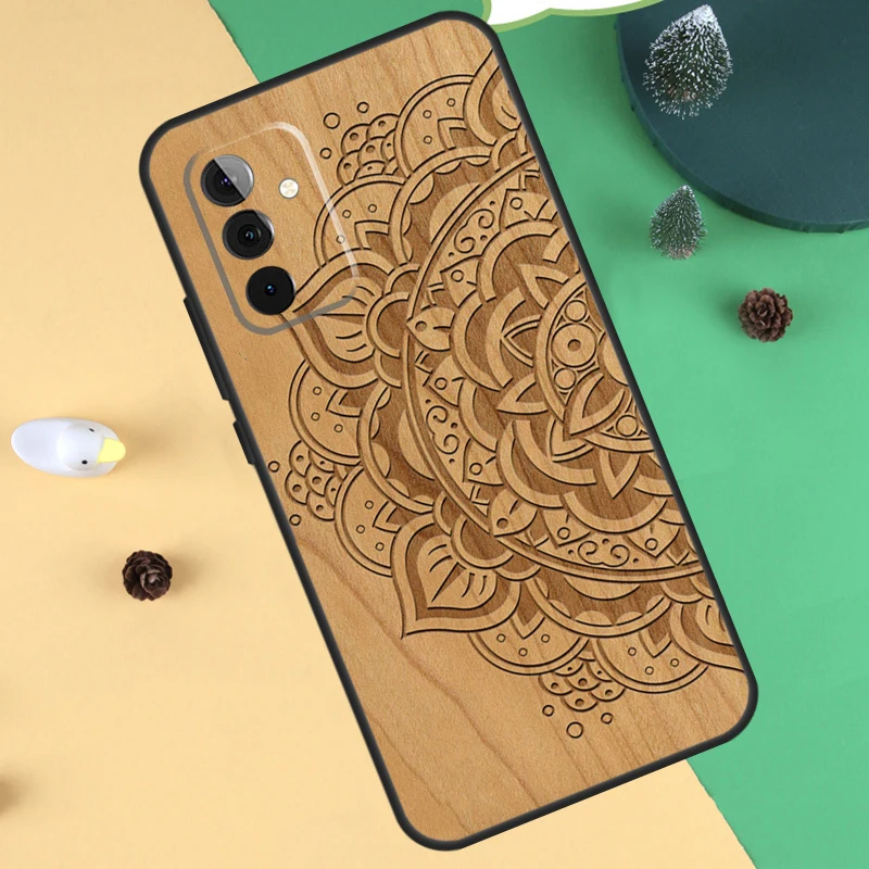 Elegant Mandala Floral Wood Phone Case Cover