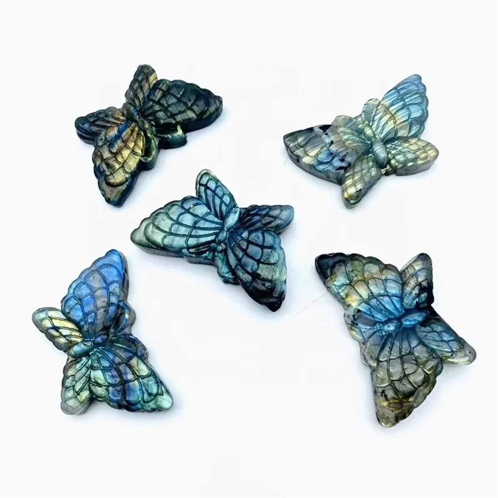 Bulk Wholesale Gemstone Carving Crafts Labradorite Butterfly Crystal Healing Stones Crystal Butterfly 6