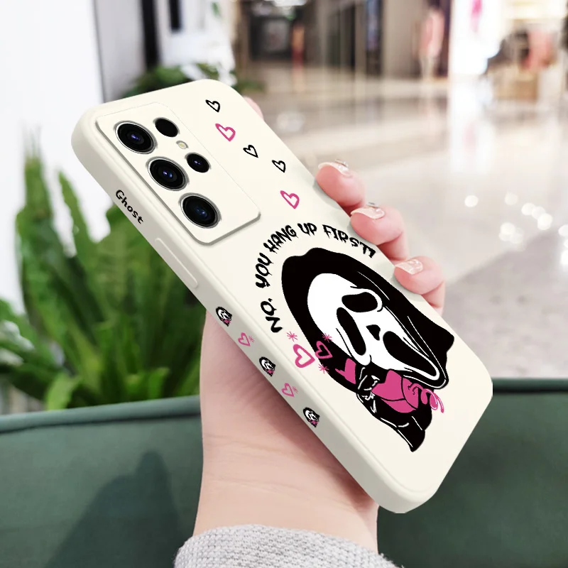 Elegant Ghost Design Phone Case with Telephone Motif
