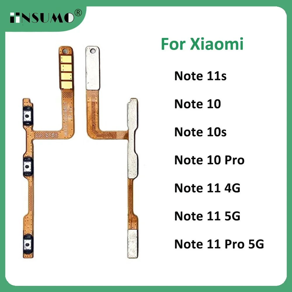 

iinsumo Power On Off Button sound volume Flex Cable For Xiaomi Redmi Note 10 10s 11 11s Pro 4G 5G Repairing Parts