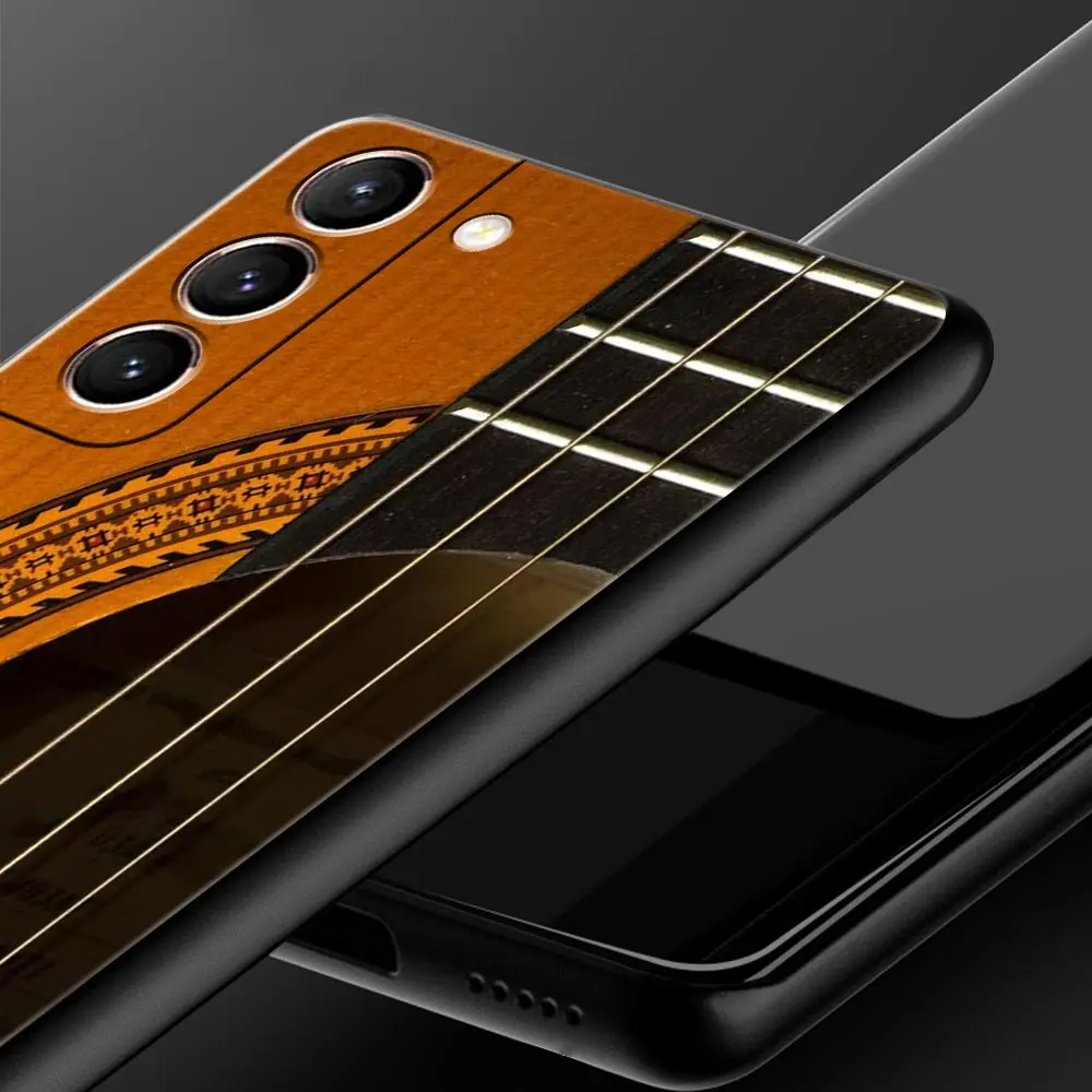 Black Music Instrument Design Phone Case - Guitar & Piano Theme