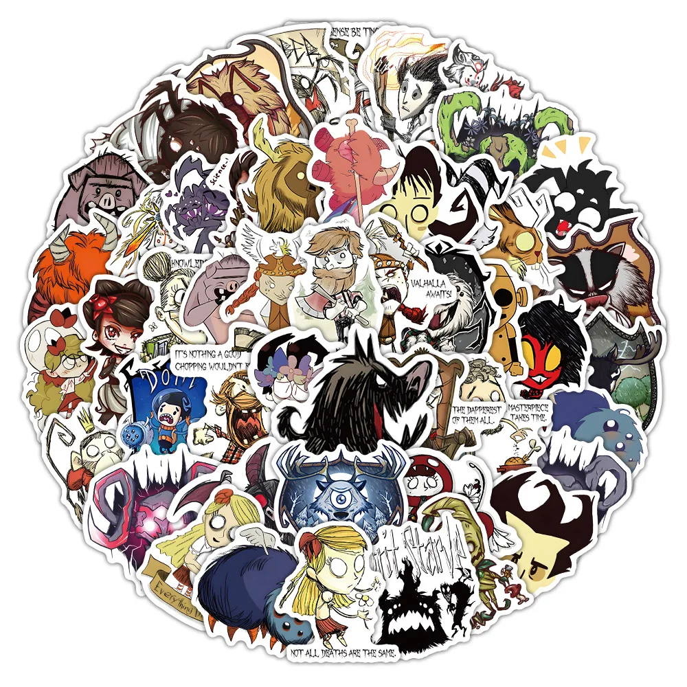 Decorative Stickers 10/30/50PCS Fuuny Don't Starve Single Player Survival Game Sticker Scrapbook Luggage Laptop Guitar Bike Decals