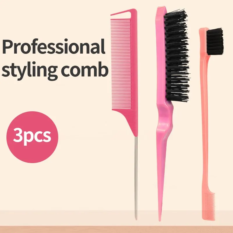 Hair Brush Comb Set Styling Special Pointy Tail Beating Double Headed Eyebrow Long Barber Makeup Updo Children Hair Salon Tools