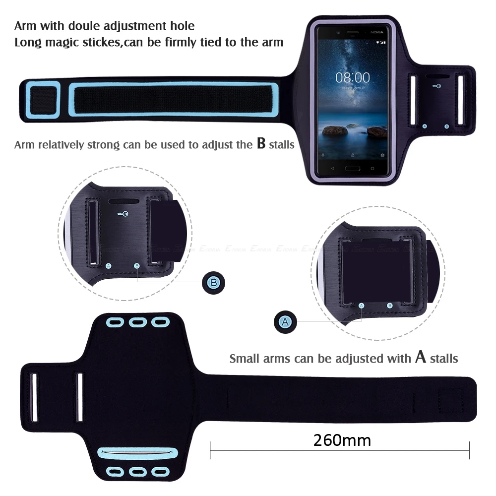 Nokia 9 PureView Quality Gym Running Sports Workout Armband Phone Case Cover 