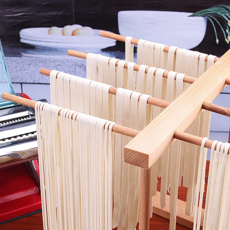8 Row Wooden Handmade Spaghetti Pasta Drying Rack Vermicelli Linguine Noodle Hanging Stand Multifunctional Kitchen Storage Rack pasta drying rack pasta rack