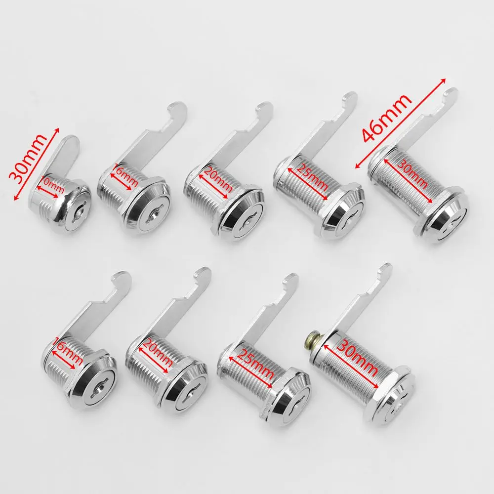 10/16/20/25mm Cam Lock for Door Cabinet Mailbox Drawer Cupboard with 2 Keys Hardware Accessory