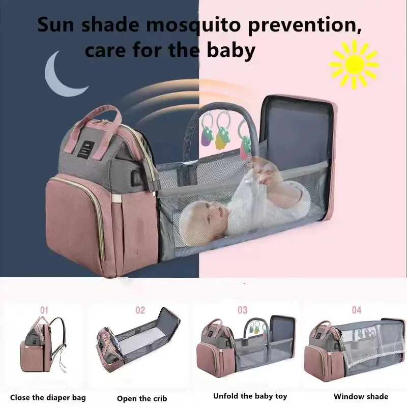 Mommy bag shoulder bag baby diaper folding crib sunshade mosquito net baby stroller hanging travel outdoor shoulder bag travel bag diaper bag maternity bag diaper backpack stroller organizer bags crib storage bag diaper pouch canvas shoulder bag
