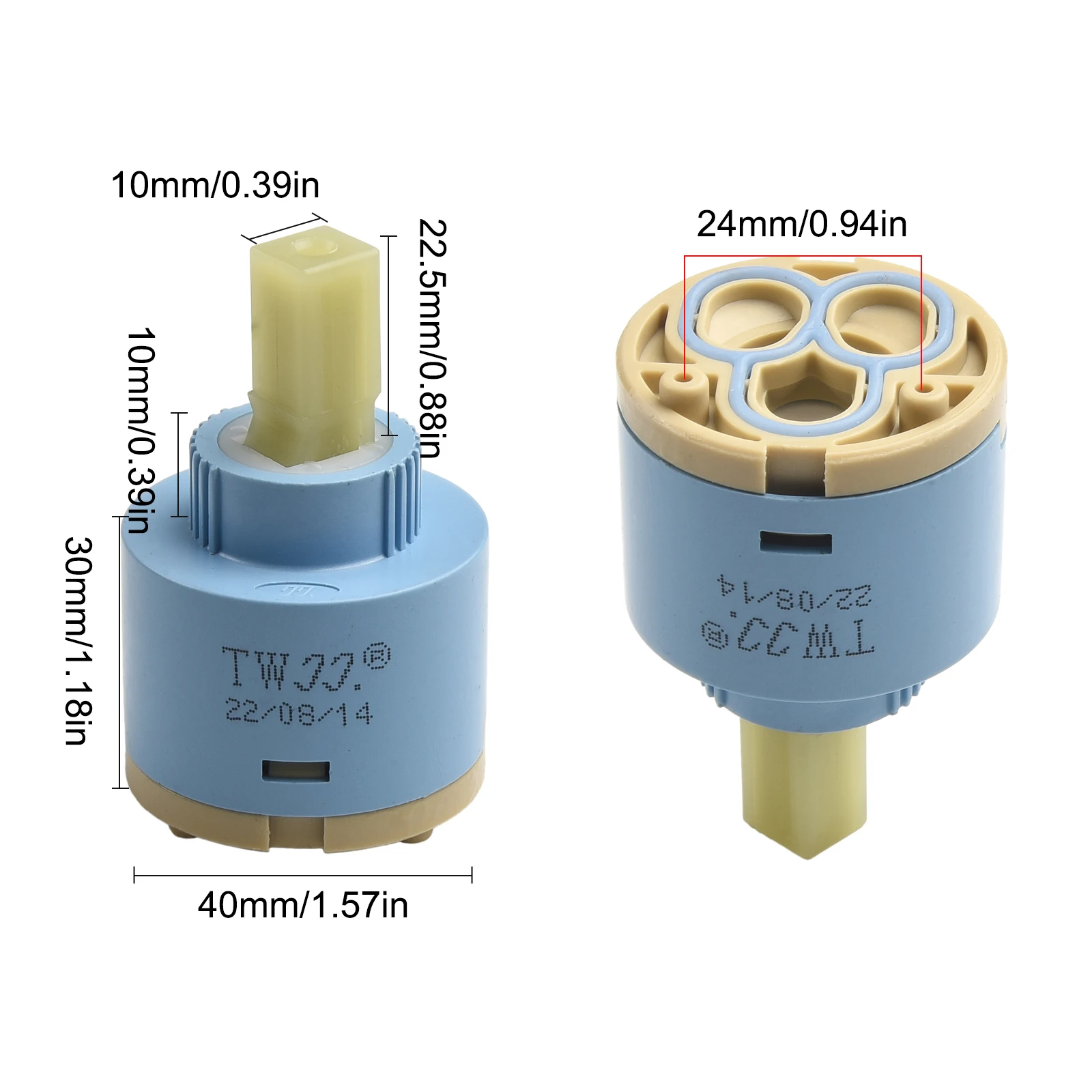 1pc Ceramic Tap Cartridge 35mm/40mm Water Tap Mixer Spool Valve Faucet Bath Faucet Accessories