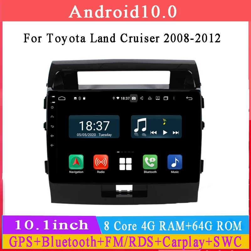 10.1inch Android10 Car Radio For Toyota Land Cruiser Lc76 2008 2010
