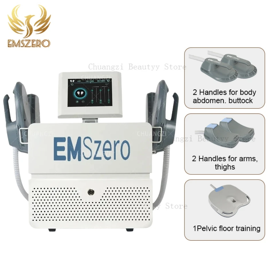 

EMSzero 6500W Hi-emt+RF EMS Muscle body sculpting Machine with 4 Handles RF Pelvic Stimulation Pads Optional salon