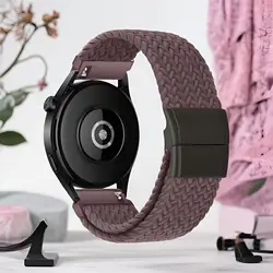 Fashion Magnetic Nylon Strap - Elegant Replacement Band, 18/20/22mm Adjustable Size - Fitbit Versa 2 (Smoky Purple)