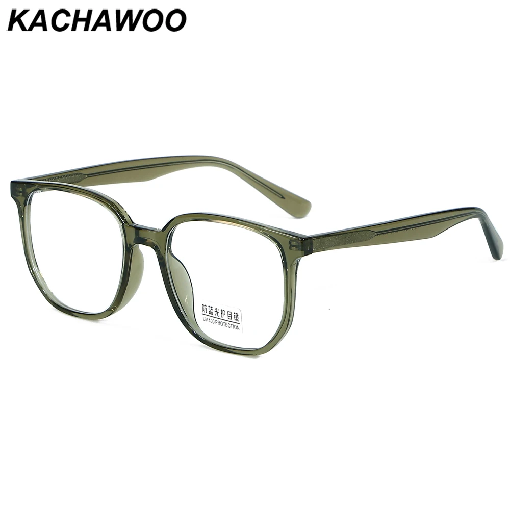 

Kachawoo square glasses blue light filter men women fashion eyeglasses frame tr90 acetate green black leopard unisex accessories