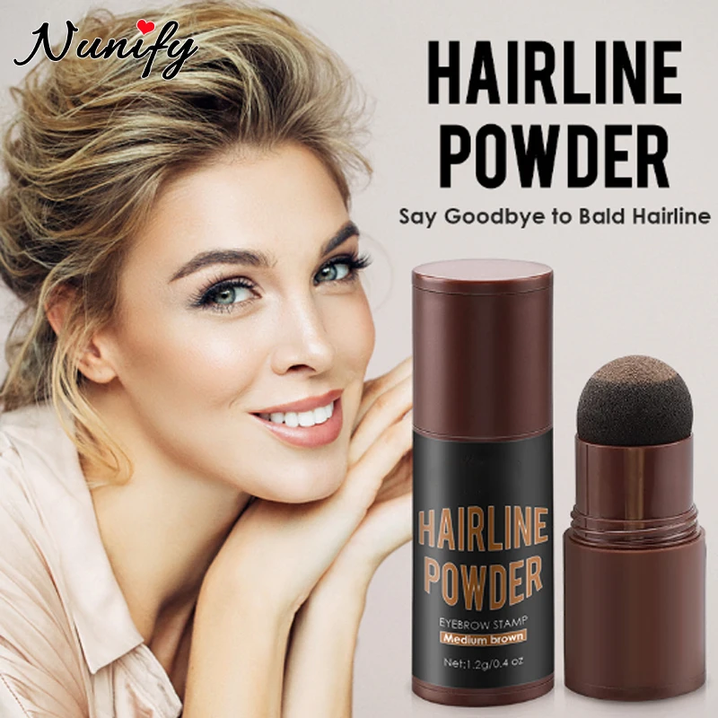 Hairline Powder Stick Eyebrow Stamp 1Pcs Hair Touch Up Powder Waterproof Hair Shading Sponge Pen Powder For Cover Gray Hair Root