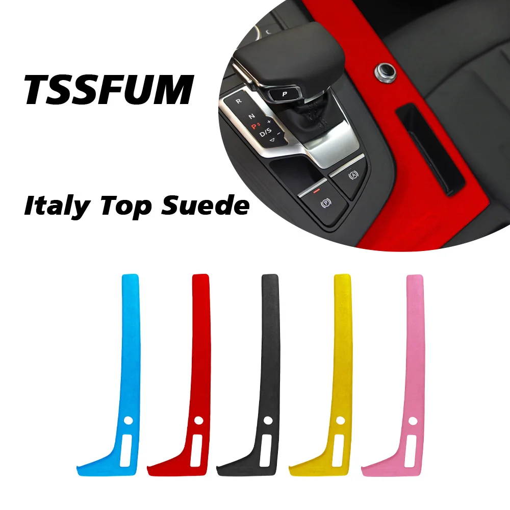 

For Audi A4 B9 17-20 Italy Suede Carbon Fiber Cover Central Control Gear Cup Panel Storage Box Decorative Sticker Accessories