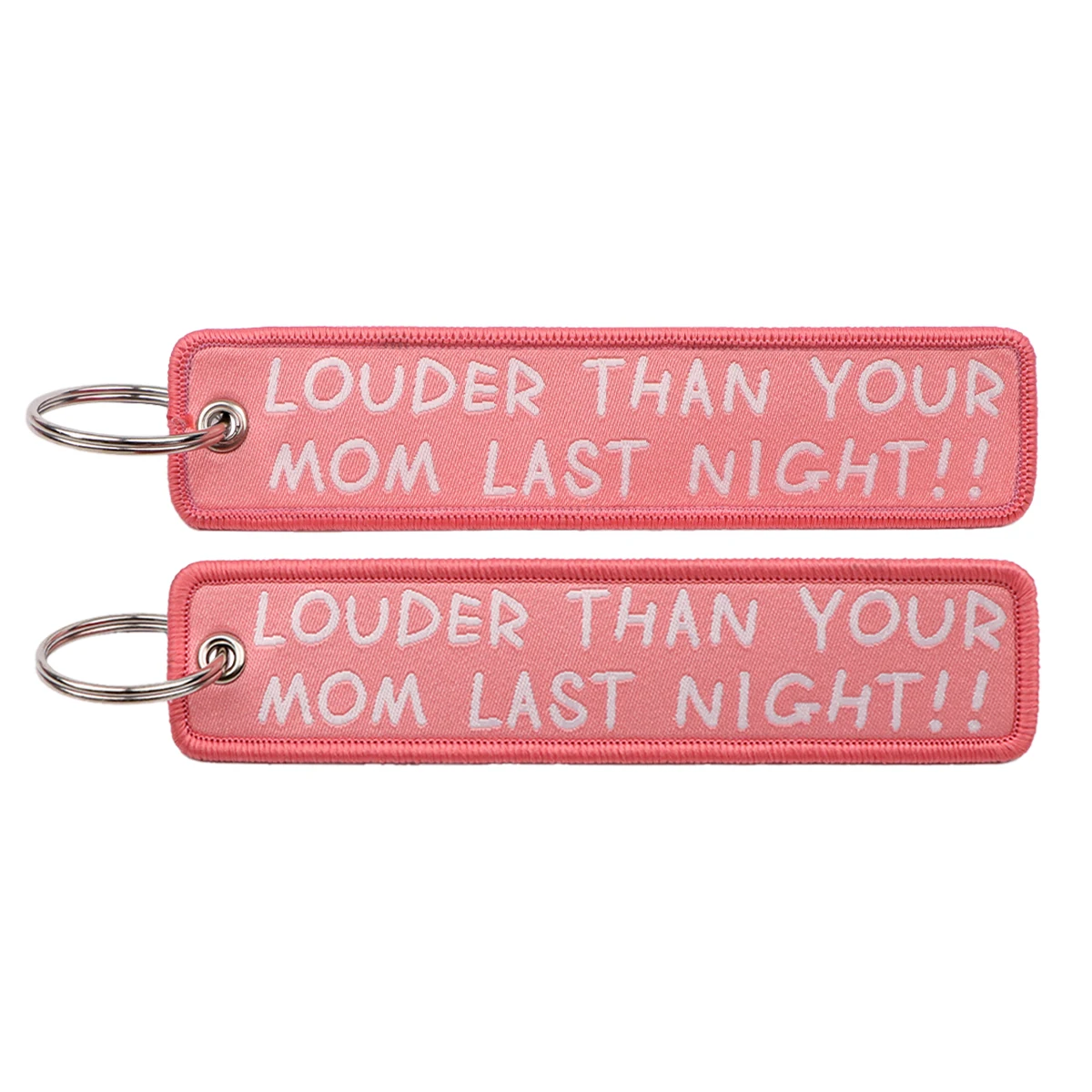Humorous Embroidered Keychain - Key Ring Holder Accessory and Gift