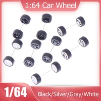 1Set DIY Racing Vehicle Toys 1:64 Car Wheels Rubber Tire With Wheel Axle Model Modified Part Vehicle Toy For Hotwheels 1