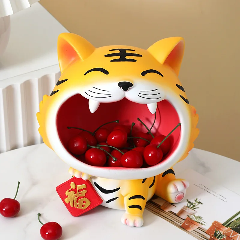 

Statue Resin, Lucky Tiger, Lucky Tiger Handicraft, Key Holder, Storage Box, Big Mouth, Lucky Cat, Jewelry, Snack Storage Tray