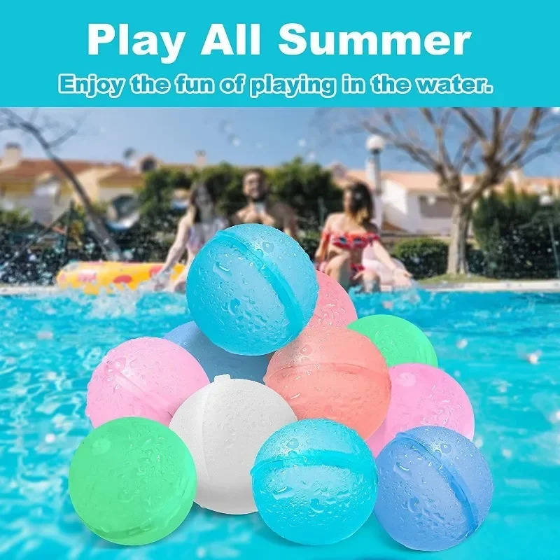 6pcs Swimming Pool Silicone Water Ball Reusable Magnetic Water Ball Summer Toys for Fun Outdoor Activity Pool Games