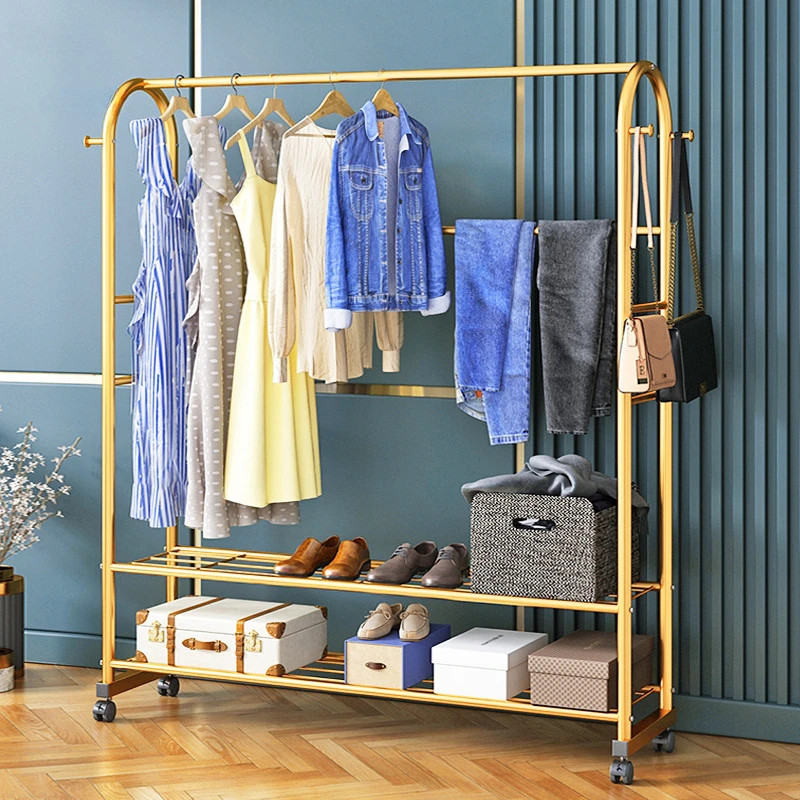 

Luxury Coat Racks Home Floor Clothes Hanger Living Room Furniture Removable Coat Rack Bedroom Balcony Folding Cool Clothes Rack