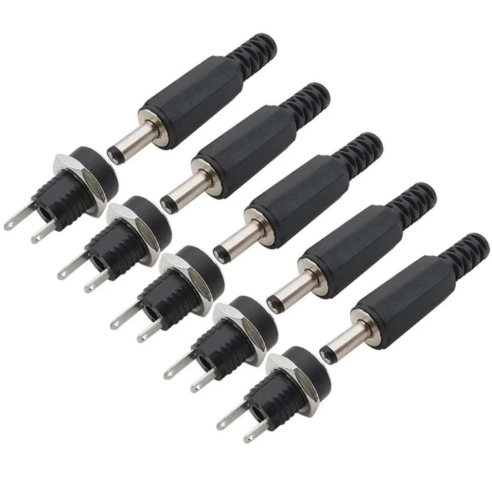 50Pcs Insulator DC 5521 Male to Female Plug DC 5525 Male Plug Adapter DIY Power Supply Power LED Strip Light