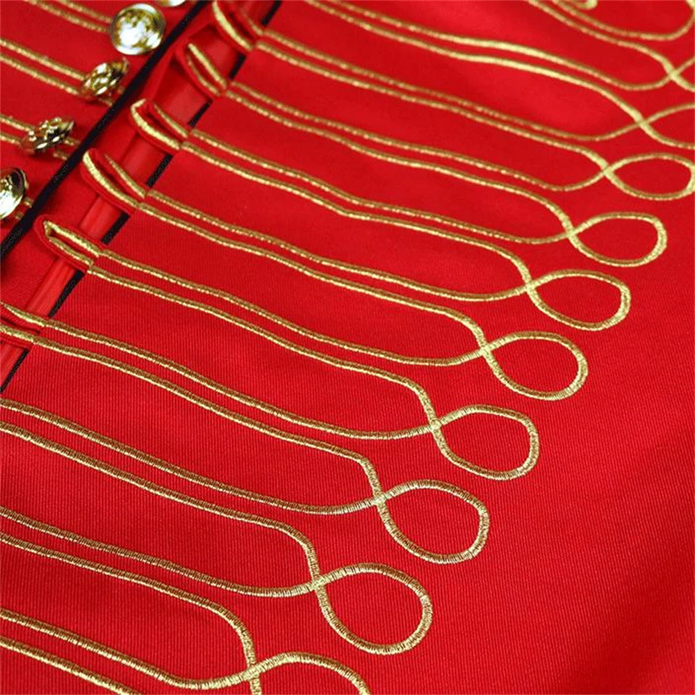 Steampunk - Giacca Da Uomo Vintage Punk, In Pelle, Stile Gotico, Da Uomo, Vintage, Da Motociclista, Per Le Mezze Stagioni, Da Uomo, Per Cosplay, Carnevale, Halloween, Colore: Rosso, S - Foto 8