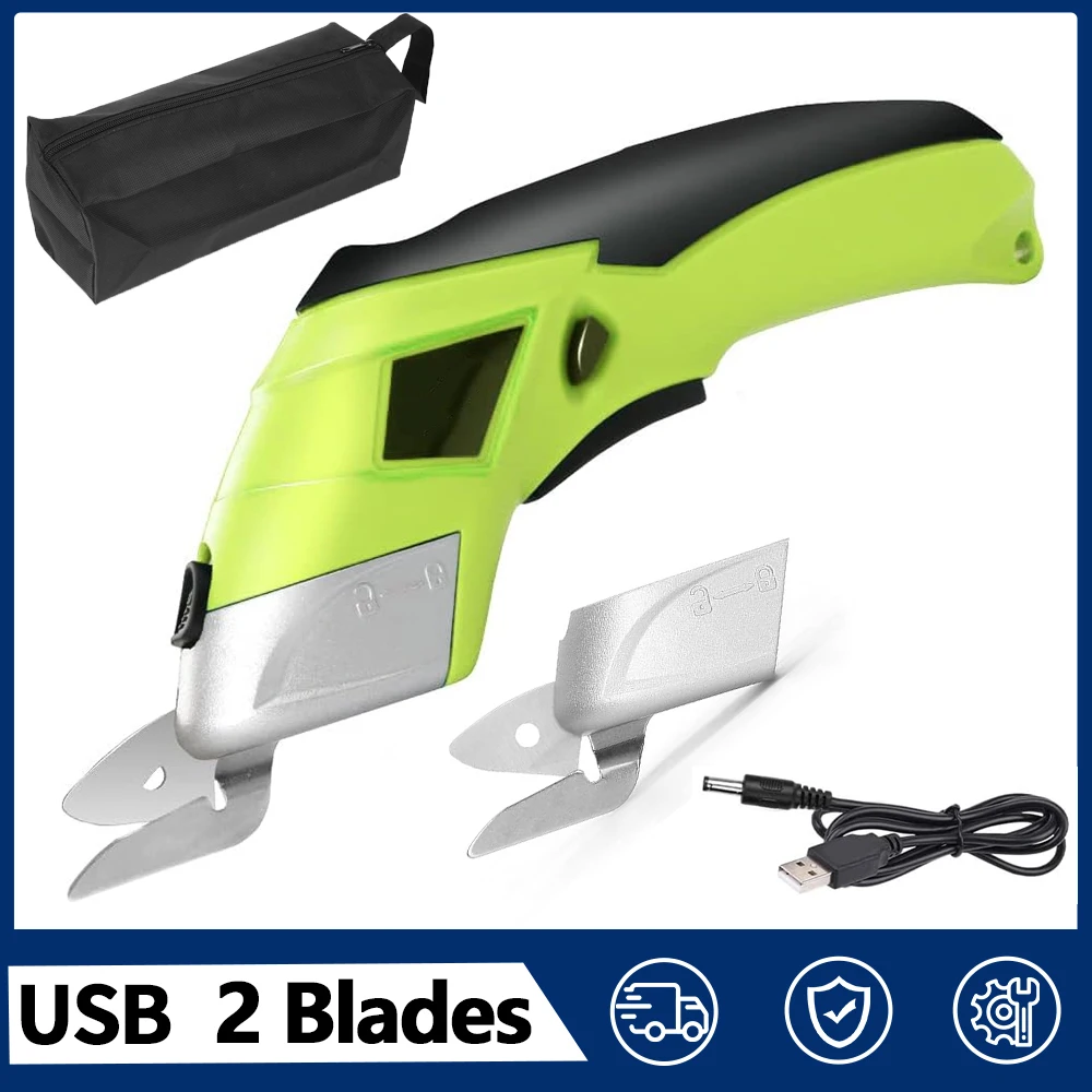 Electric Fabric Scissors Cordless Power Sewing Scissors Rechargeabl Cutter for Cutting Craft Cardboard Leather Curtain Carpet