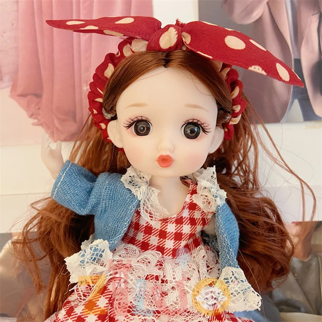 BJD Mini Dolls Set for Girls Toys Birthday Gift Box 1/12 17cm Cute Princess Dress Doll 13 Movable Joint 3D Eyes Doll Children 3