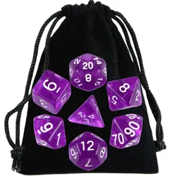 High - Quality Transparent Polyhedral Dice Set in Vibrant Colors for Tabletop and Party Games (PURPLE)