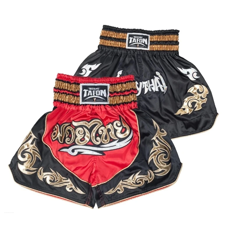Professional Boxing Trunks Mens Womens Embroidery MMA Shorts Combat Kickboxing Training Trunks Kids Boys Girls Muay Thai Pants