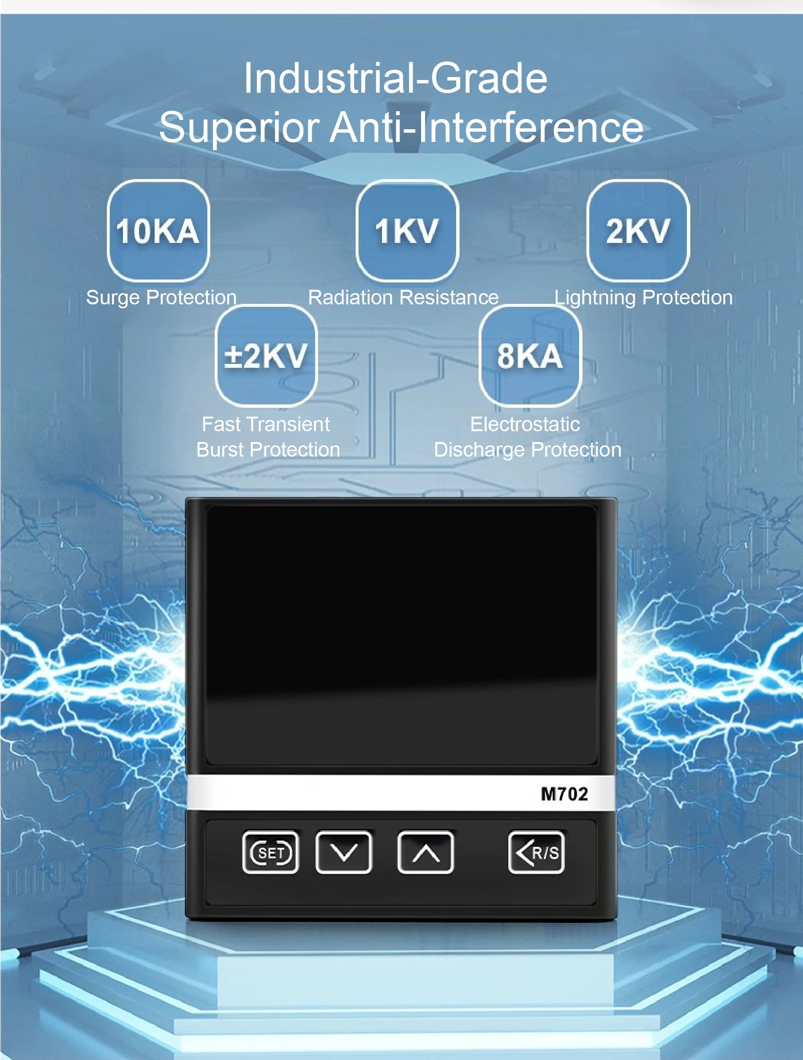 Large Screen Digital PID Temperature Controller Panel Mount Universal Input Rela