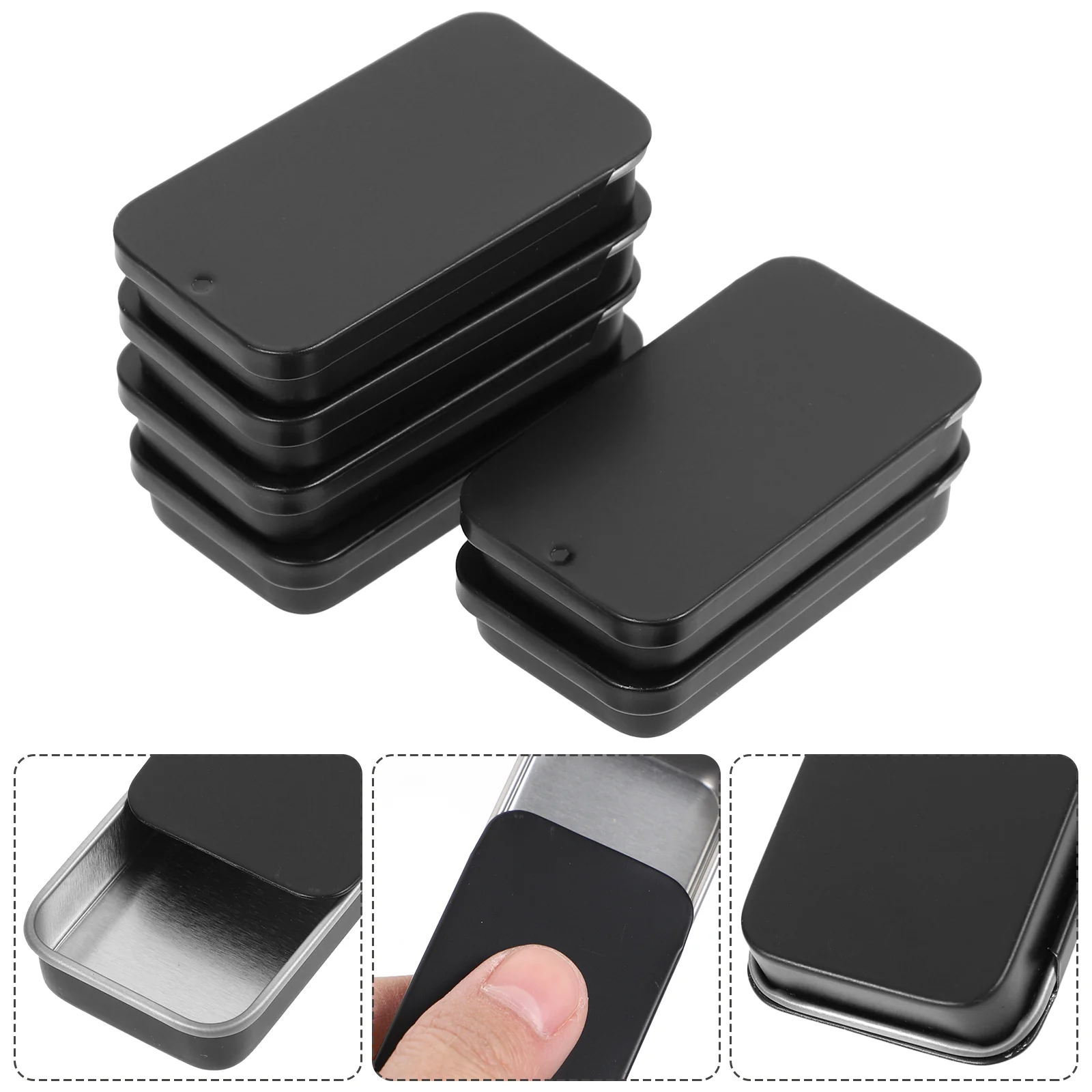 

12Pcs Sliding Cover Iron Boxes Balm Storage Boxes Small Candy Boxes Practical Iron Small Boxes