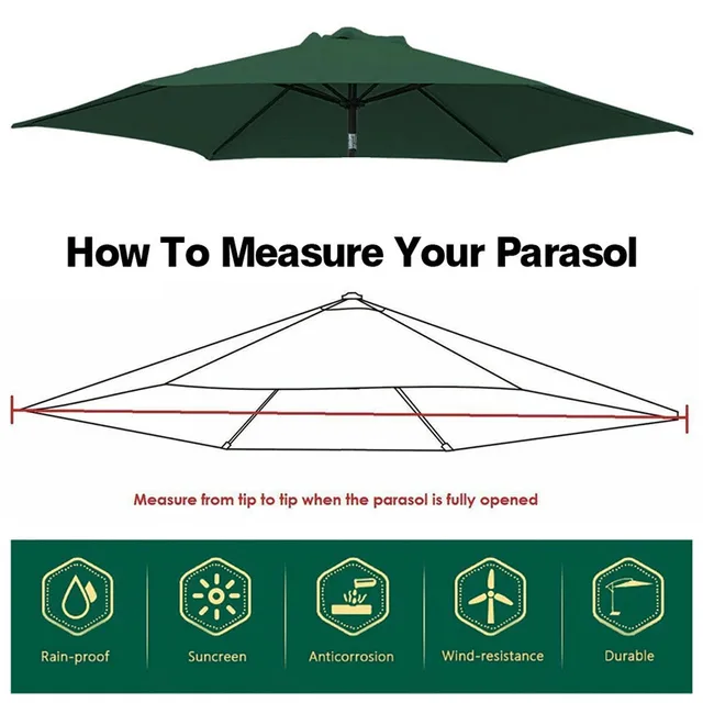 2/3 Méteres Kerti Sátrak Esernyő Parasol Helyettesítő Szövet Lombkorona Burkolat 6/8 Karos Fedélhez Megfelelő, Diy Sátor Varró Anyag P3Y5 - Image 2