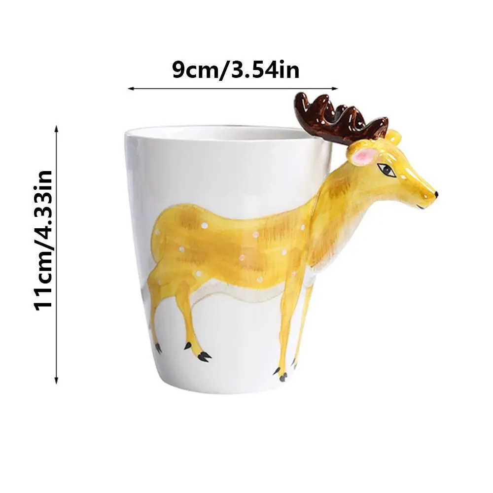 400ML Capacity 3D Animal Coffee Mug 3D Animal Shape Handle Comfortable Grip Animal Shape Ceramic Cup Anti-scald Heat Resistant