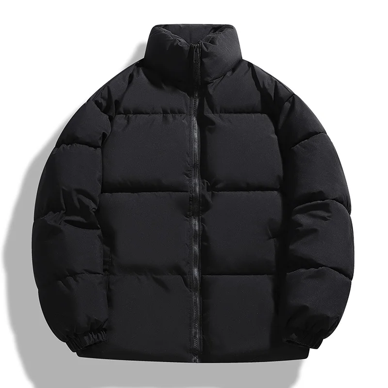 Description Picture 2 of itemStand Collar Thickened Warm Windproof Parkas High Quality  Fashion Casual Style Solid Color Men Clothing Zipper Coat Outwear