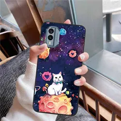 3D Soft Relief Flower Silicone Emboss Painted Cover for Nokia X30 (LIGHT BLUE)