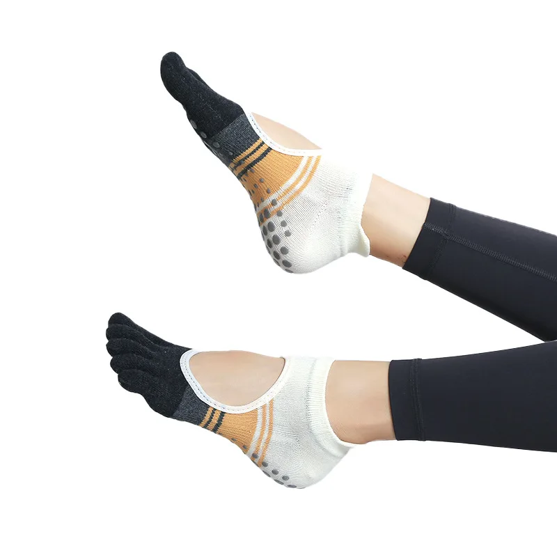 

Five Finger Split Toe Yoga Socks Fitness Floor Socks Pilates Anti slip Dance Gel Carrying Socks