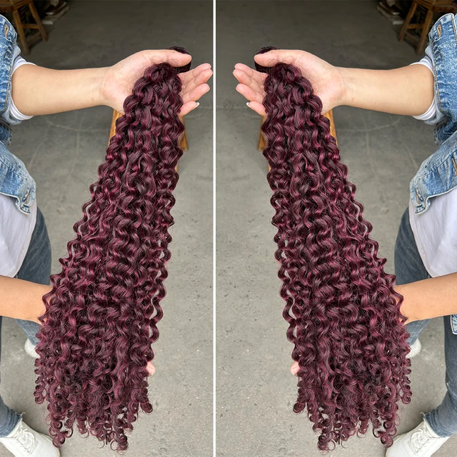 Curly Hair Extensions Synthetic Hair High Quality Water Wave Bundles for Women Free Shipping 6