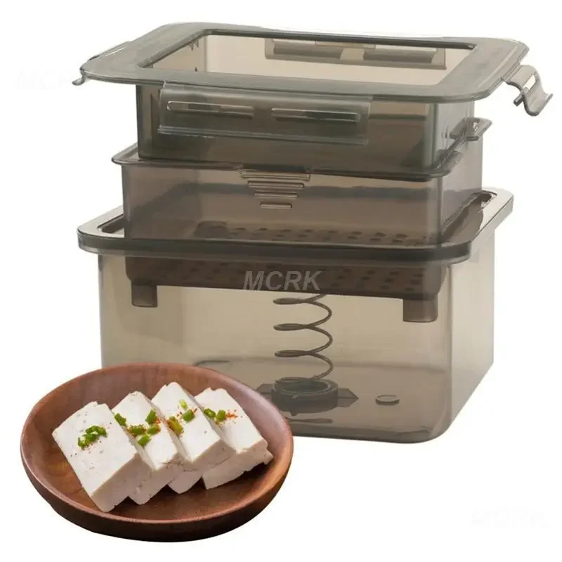 Plastic Tofu Press Mold Homemade Tofu Mold Soybean Curd Making With Cheese Cloth Kitchen Cooking,Gray
