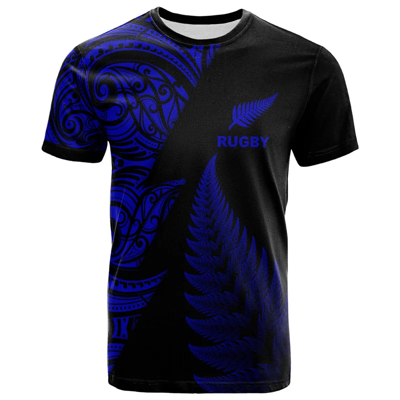 thumbnail image 1 of Camiseta con estampado 3D de pelota de rugby maorí de Nueva Zelanda, camisetas deportivas de secado rápido para hombres, ropa de gimnasio hawaiana de moda, 1 of 5
