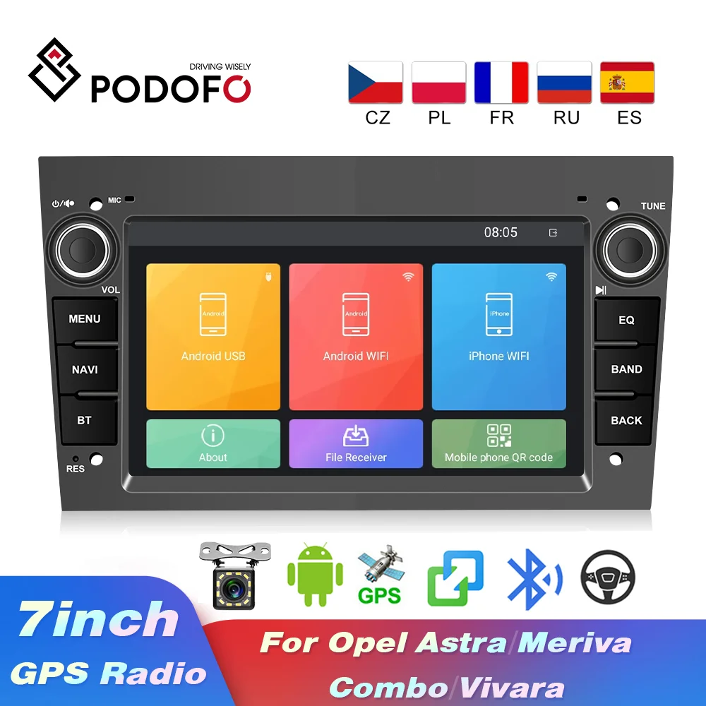Автомагнитола Podofo мультимедийная стерео-система на Android с GPS для Opel Astra H J Zafira Vectra